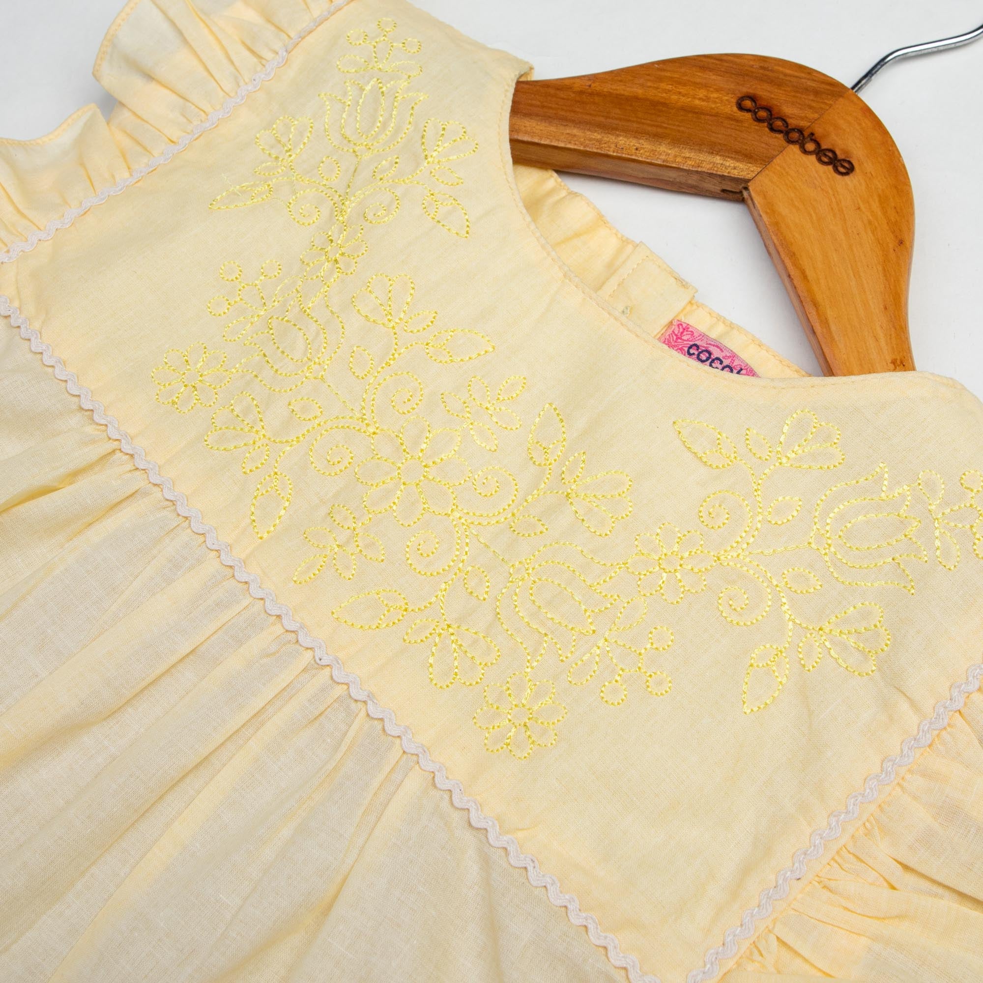 Jubilant Yellow Embroidered Top