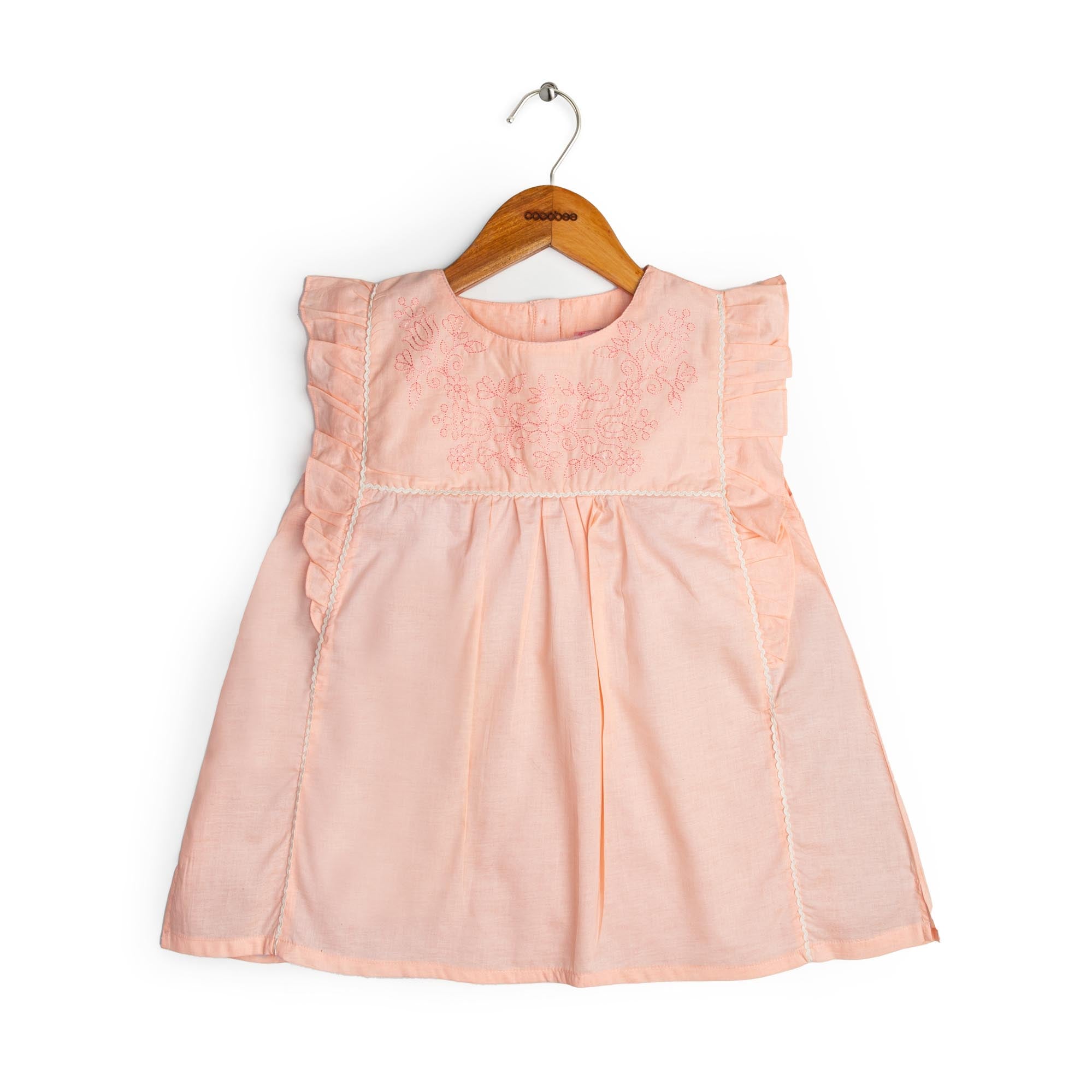Sparky Peach Embroidered Top