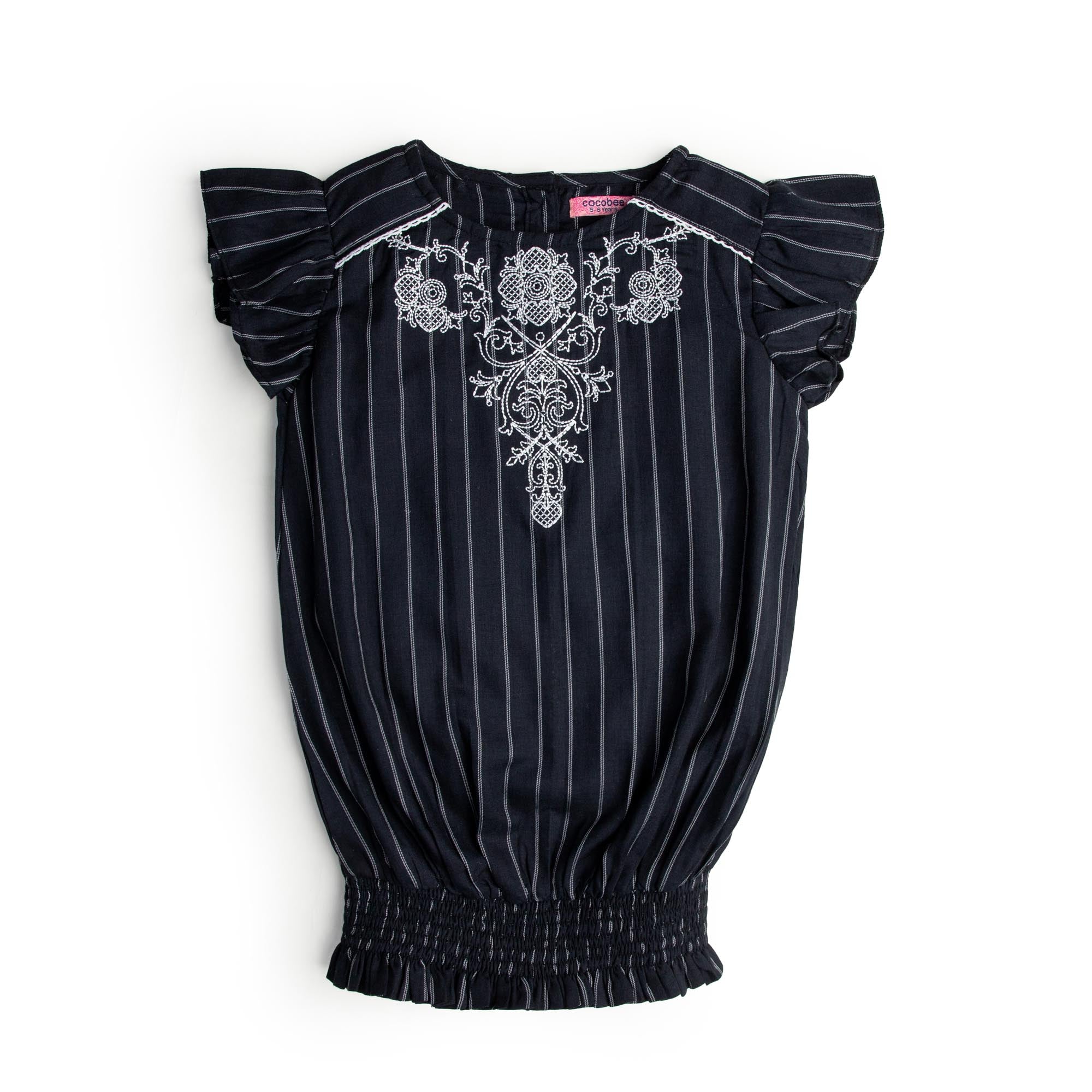 Murky Black Embroidered Top