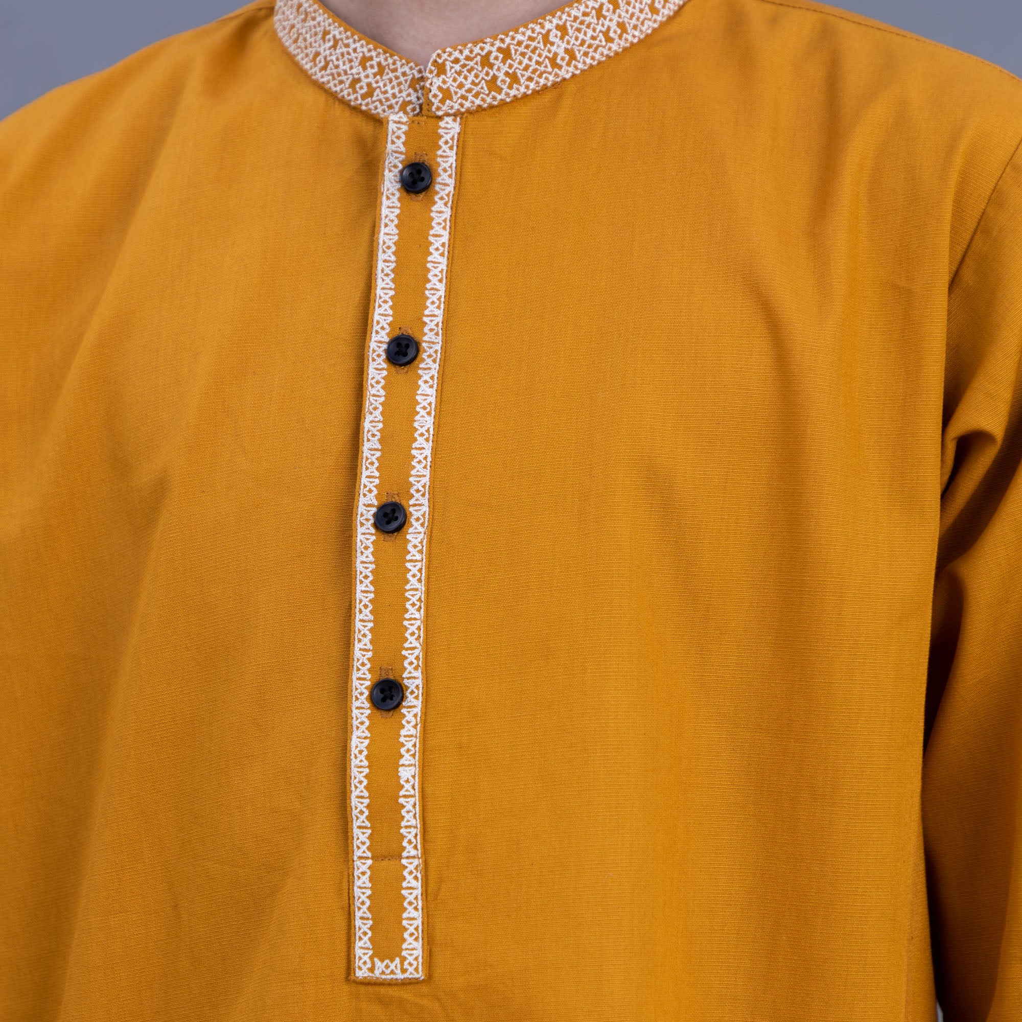 Mustard Muse Embroidered Suit