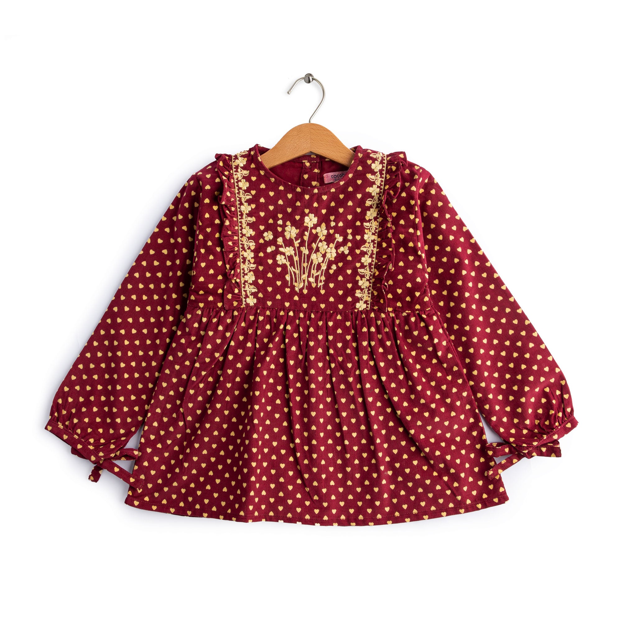 Maroon Mini Hearts Top