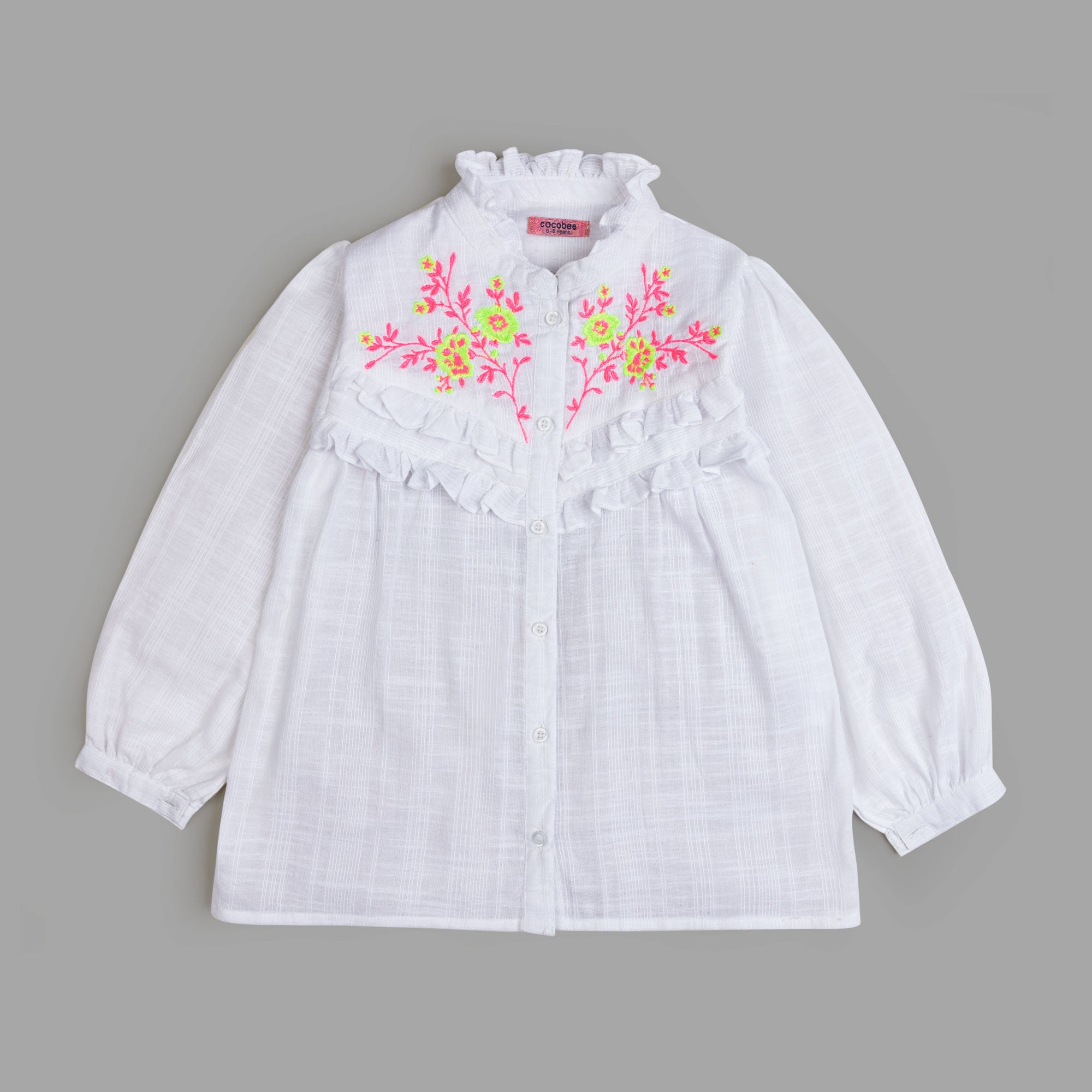 Floral White Embroidered top