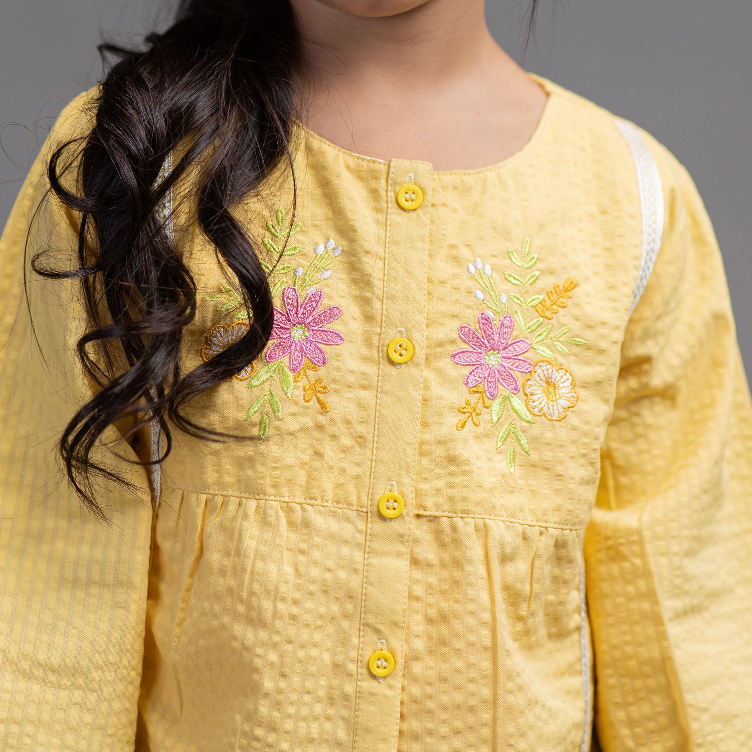 Lime Yellow Embroidered Top