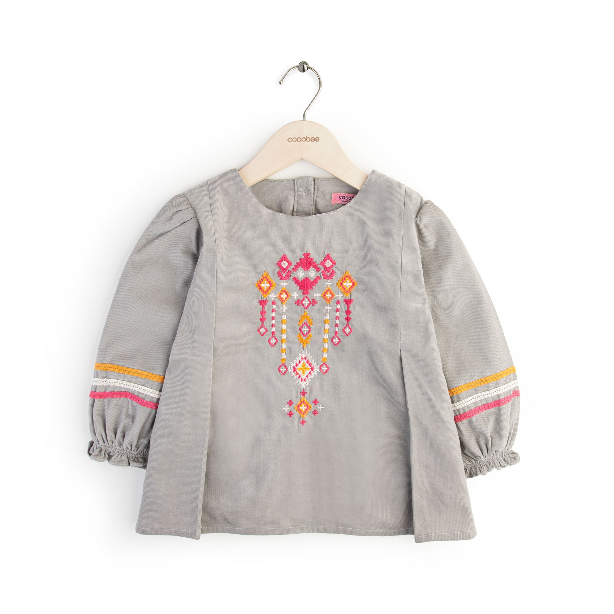 Corduroy Embroidered Top