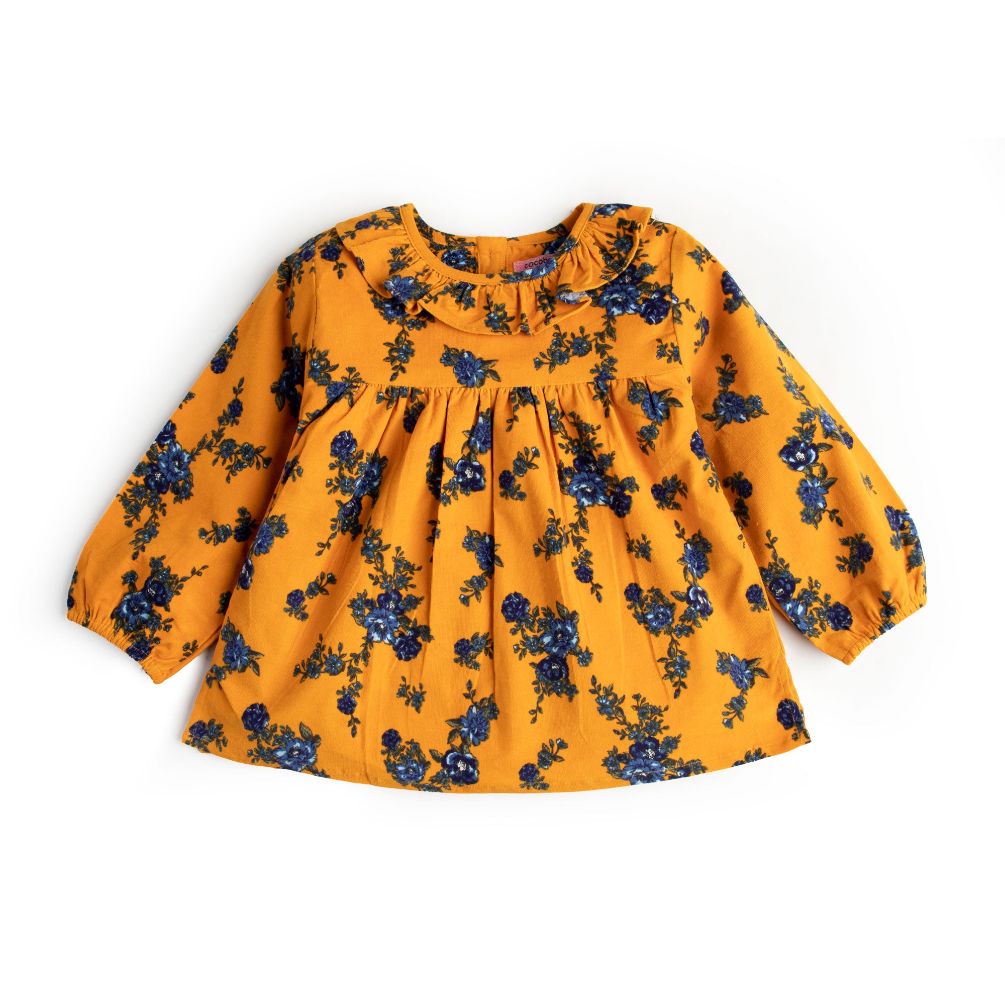 Printed Top with Frill collar