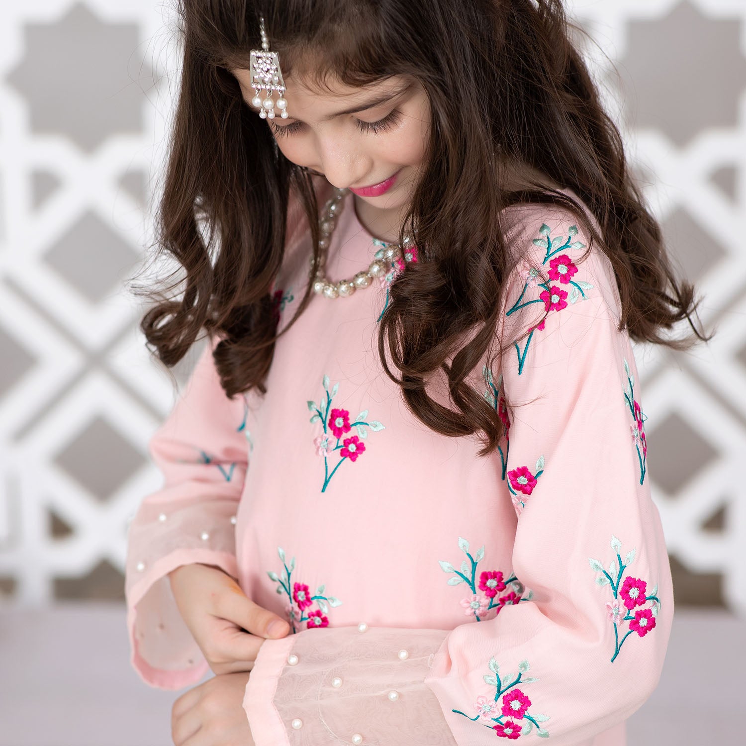 Blush Pink Embroidered Suit