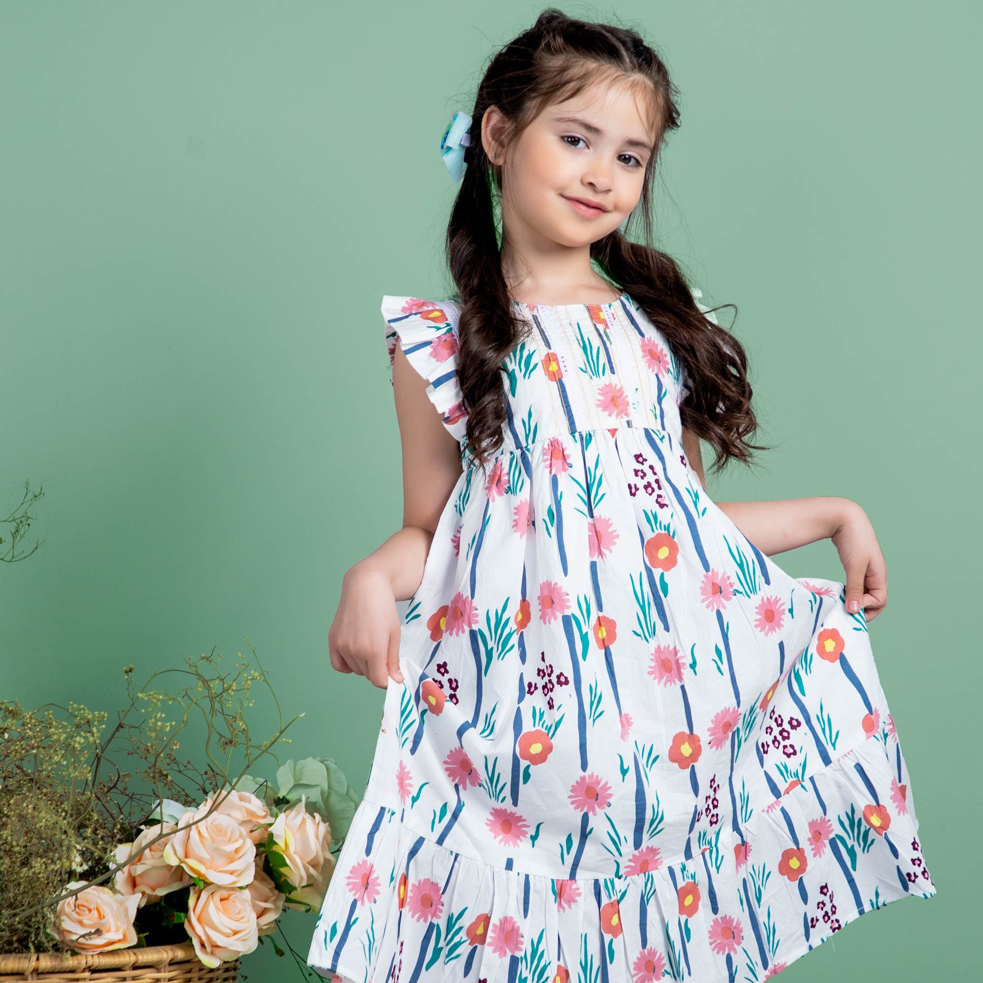 Printed Flora Tiered Pattern Frock