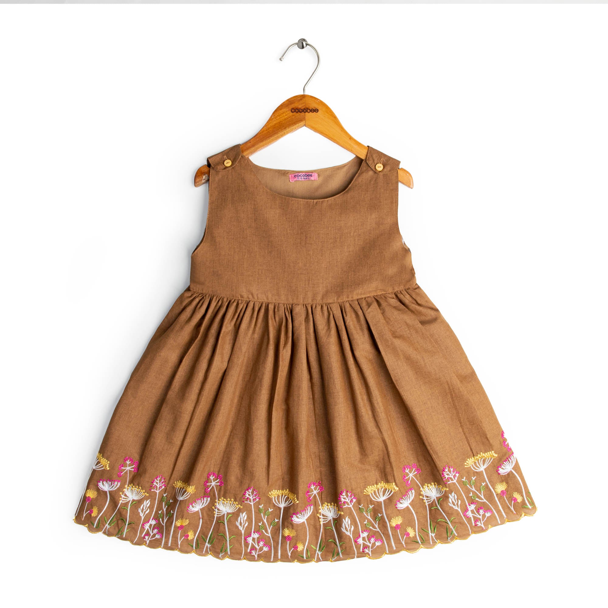Brown Flair Embroidered Top