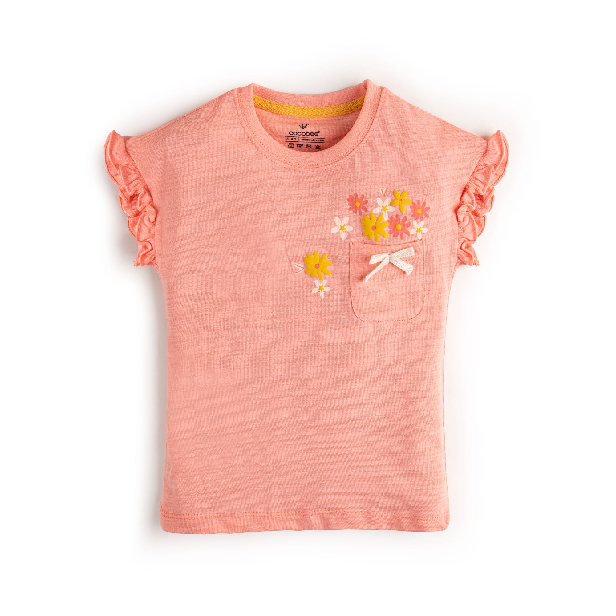 Peach Graphic Printed Top