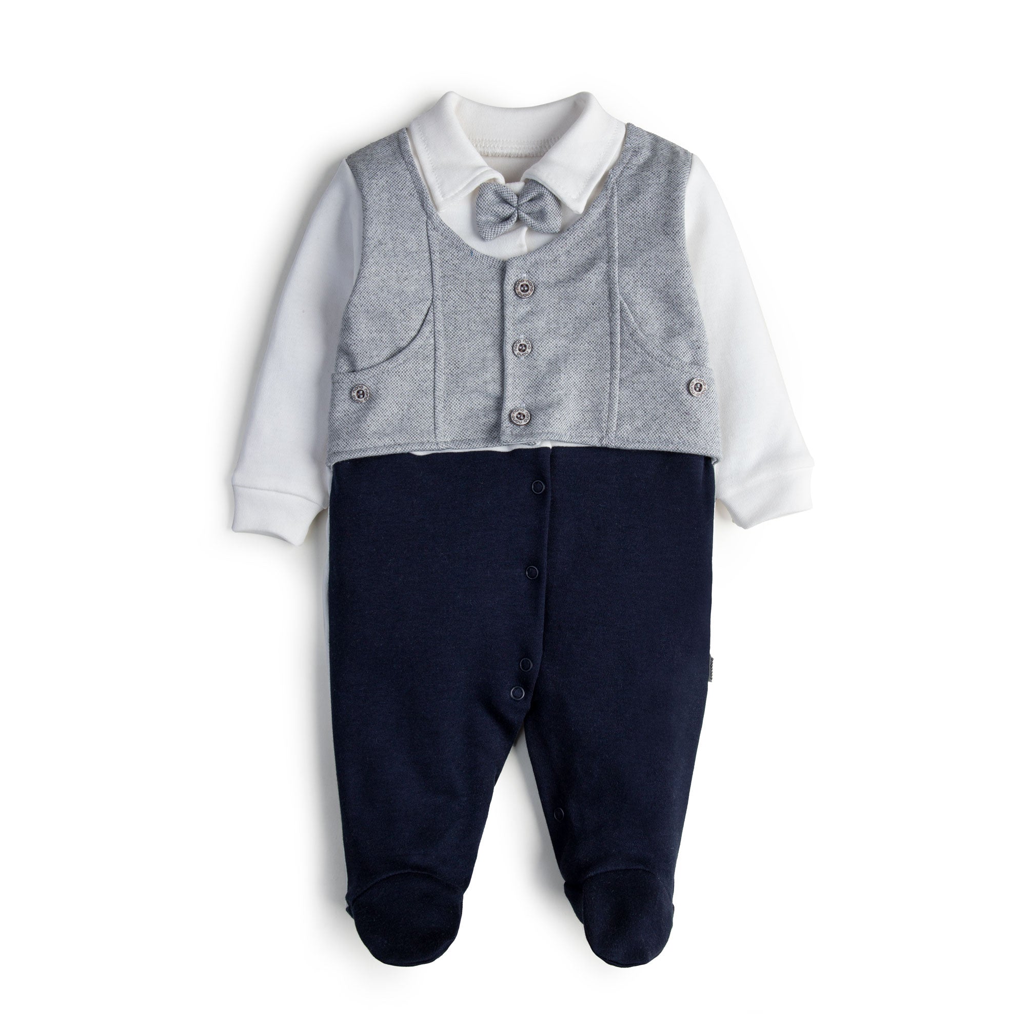 Footed Jumpsuit with Waistcoat